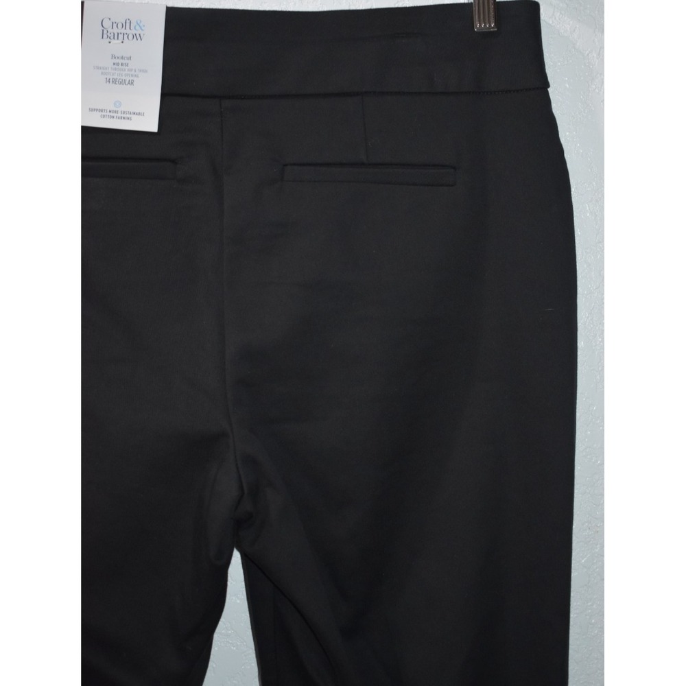 Croft Barrow Effortless Stretch Pants BLACK Pull-On Pockets Size 14 New w/tags - Picture 8 of 16